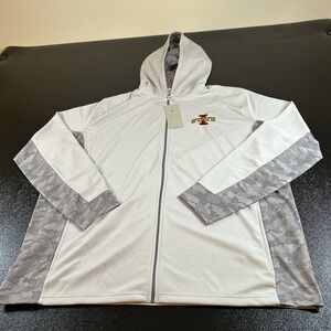 Iowa State Cyclones Hoodie Womens 3X Gray Full Zip Sweatshirt Mesh‎ Vansport NEW